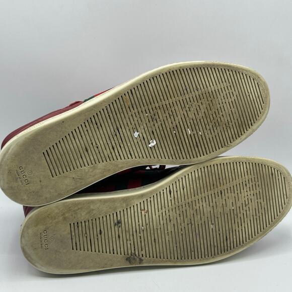 GUCCI GG High Top Guccissima Embossed Monogram Sneakers Red Sz 11 - Picture 7 of 10